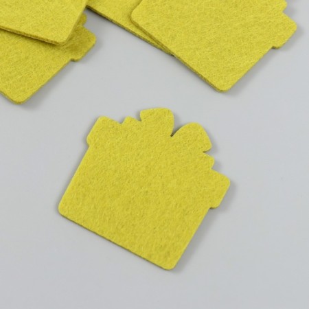 Decor "Gift" Green 5 cm set 5 pcs felt 1.8 mm