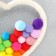 Panel wall textile "heart with pompom" 17x17 cm