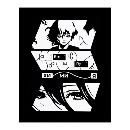 Subject Calligrata “comic book anime”, 48 sheets in a cage chemistry, with reference material, cover coated cardboard, Uf-lak (full), OFSET block