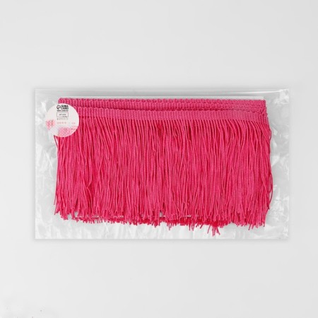 Decorative braid "Furrm", 10 cm, 5 ± 0.5 m, raspberry color-1