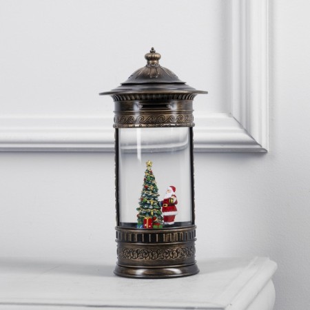 LED figure "Lantern with Santa Claus" 14 × 27 × 14 cm, plastic, AAX3 batteries (not complete), USB, glow warm white-1