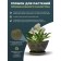 Pot for flowers and plants with a pallet, wood charcoal 30.5x21.8x17.2cm, 4l