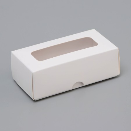 Folding box for 2 sweets, white, 5 x 10.5 x 3.5 cm