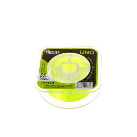 Premier Fishing uno fishing line, diameter 0.28 mm, test 7.2 kg, 100 m, fluorescent yellow