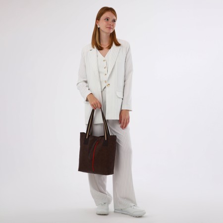 Shopper bag on magnet, brown color-6