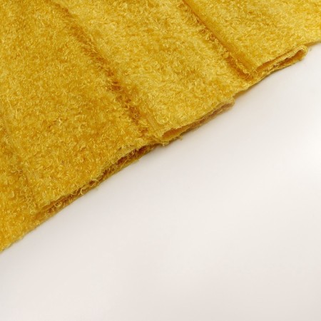Lock "fur" on a knitted basis, curly, 100 × 150 cm, yellow color-2