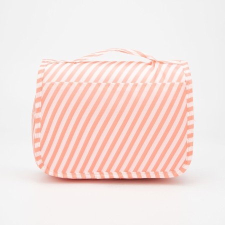 Velcro cosmetic bag, with a handle, with a hook, with a pen, pink color-1