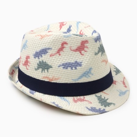 Hat for boys "dinosaurics" Minaku, rr 52-54, col. lactic