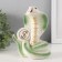 Souvenir Ceramics "Cobra with coins" light green with gold set 2 pcs 9x12.2x15.5 cm