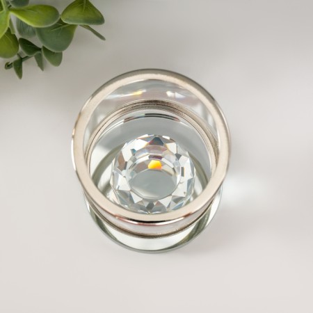 Glass of Glass for 1 candle "Cup on Crystal" Transparent 11x7x7 cm-3