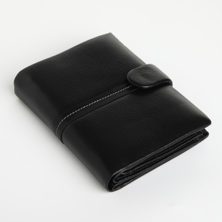 Male purse on 3 in 1 button, department for car documents, passports, black color-2