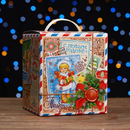 Gift Box "Wooden Parcel", 16.8 x 19 x 16.8 cm-1