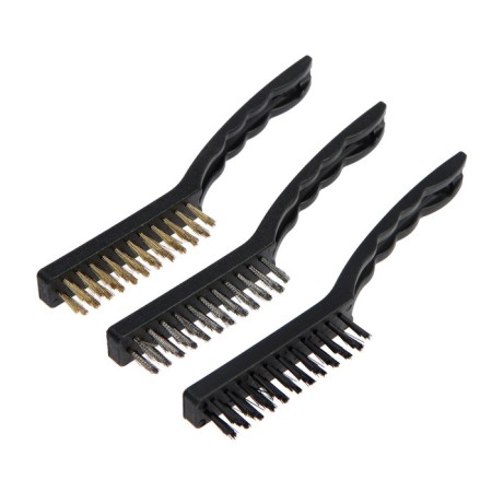 Set of brushes of metal tundra, plastic handles, large, 3 pcs.-2