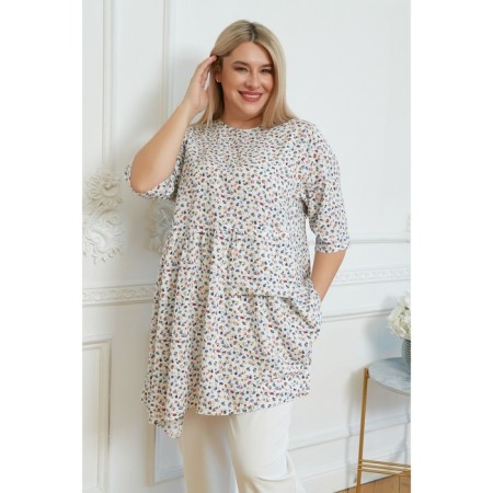 Women's tunic, size 68, white color