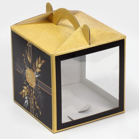 Confectionery box with a window, a chest, "New Year's chic" 20 x 20 x 20 cm, New Year-1