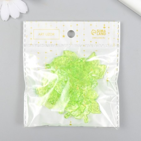 Decor for creativity plastic "Maple leaves" transparent green set 20 grams 0.4x5.6x5 cm-2