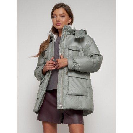 Winter jacket is women, size 44, the color is light green-17
