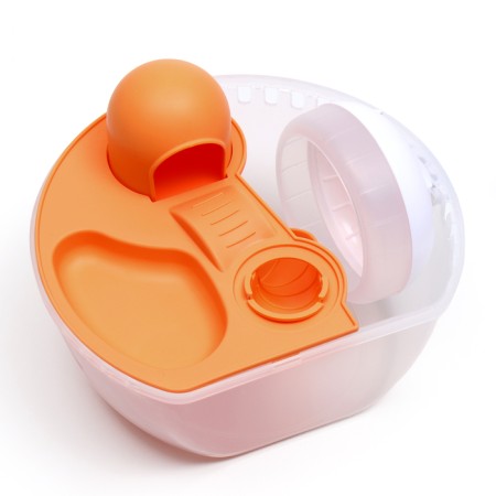 Carrier carrier carrier with a house, shelf, drinker, 29x23x23 cm, yellow-4
