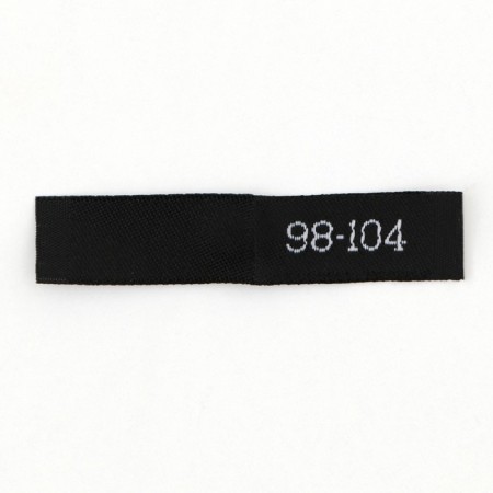 Textile strip "98-104", 5 x 1.1 cm, black color-3
