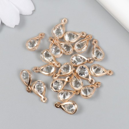 Decor for creativity Metal "drop" gold, crystal 0.5x0.7x1.7 cm-2