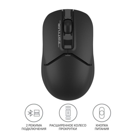 Mouse A4Tech FSTYLER FB12, optical, wireless, 1200DPI, USB, black-1