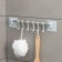 Velcro towel holder, 6 movable hooks 36 × 6.5 × 2 cm, color mix