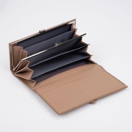 Women's wallet on magnets, beige color-2