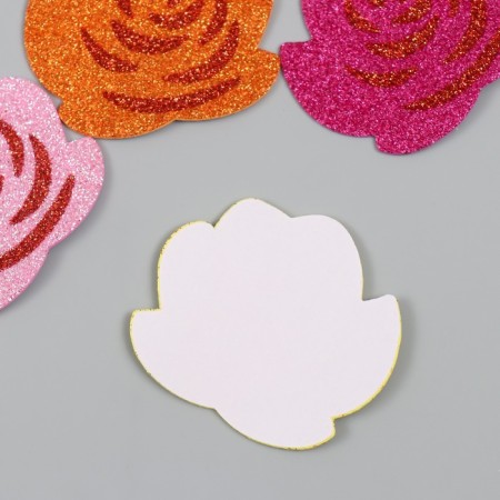 Decor for creativity EVA "roses" 7x6x0.2 cm sparkle set 6 pcs 13x15 cm-2