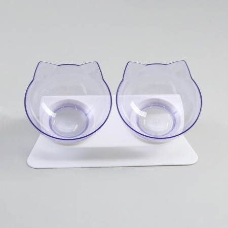 Plastic bowls on a white stand 27.5 x 14 x 15 cm transparent-1