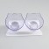 Plastic bowls on a white stand 27.5 x 14 x 15 cm transparent