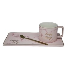 A cup with a saucer and a spoon Lenardi, 250 ml