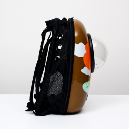 A backpack for carrying animals "Leo", with a viewing window, 32 x 25 x 42 cm, brown-1