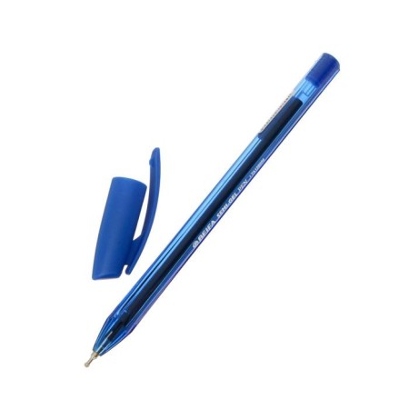 Ballpoint handle BEIFA "Stylish", rubber emphasis, node 0.5, trihedral, metal tip, blue ink blue-3