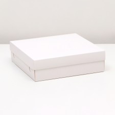The box is folding, the lid is, white, 23 x 23 x 6.5 cm