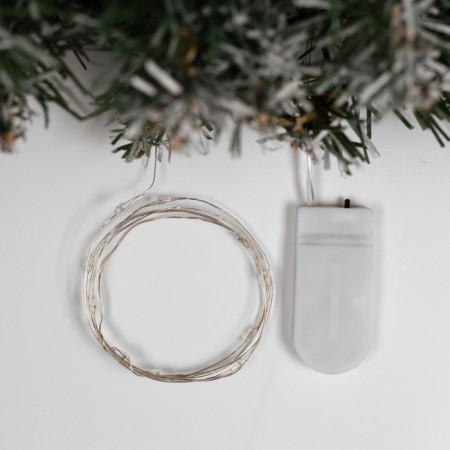 Garland "thread" 1 m dew, ip20, silver thread, 10 led, blue glow, CR2032x2-1