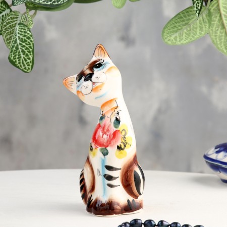 Souvenir "Cat with a cat Happiness", 2 pcs, gzhel color-2