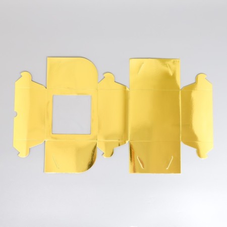 Capley box, confectionery packaging with a window, 4 cells "golden", 16 x 16 x 10 cm-5