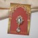 Obval brooch with a drop, white color in gold