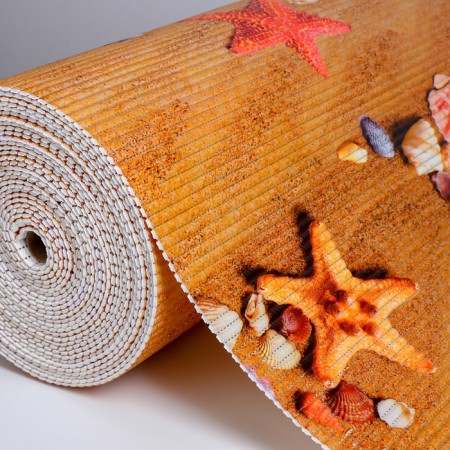 Bathroom rug "Stars, shells", width 80 cm, roll 15 m