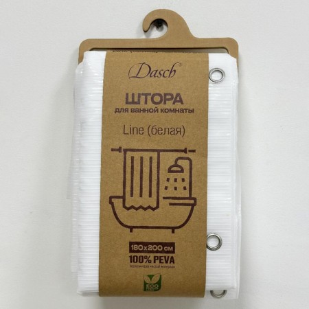 The bathroom curtains Dasch, Peva, Line, 180x200 cm, white-1