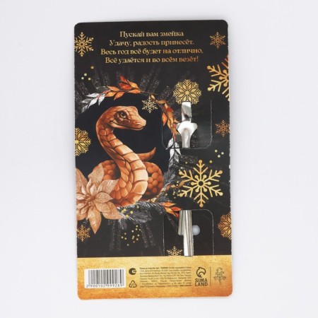 Spoon souvenir on the card "New Year's collection: Happy New Year", 3 x 14 cm-5
