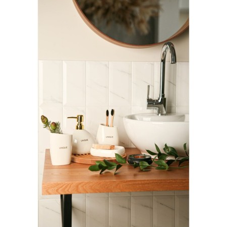 Savanna Stone bathroom accessories set, 4 items (soap dish, soap dispenser, 2 glasses), white color-9