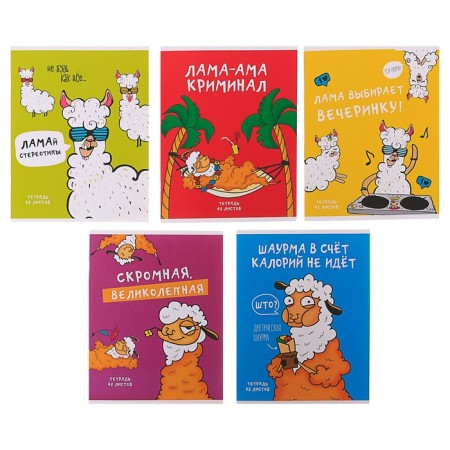 Notebook of 48 sheets in Calligrata Lama Call, covered Cardboard, OFSET block, mix