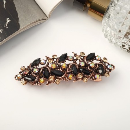 Hair clip for hair "Liora" leaflets shine luxury, 9 cm, gold