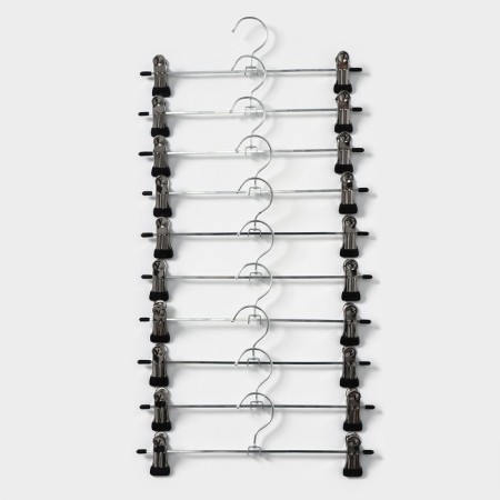 Pan for trousers and skirts with clamps, 30 × 10 cm, silver color-3