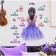 Sticker Plastic Interior color "Girl in lilac with butterflies" 30x80 cm