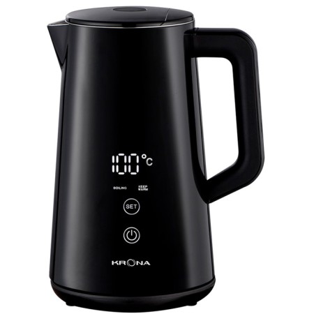 Electric kettle Krona Digitaler Black, Plastic, Metal Sobel, 1.5 L, 1800 W, Black