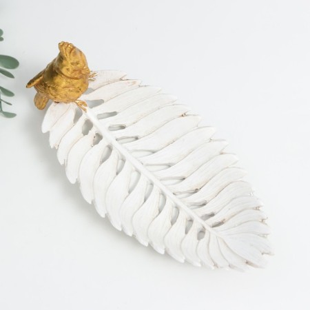 Souvenir Polystone stand "Golden parrot with a crest on a white sheet" 11x24.5x11 cm-4