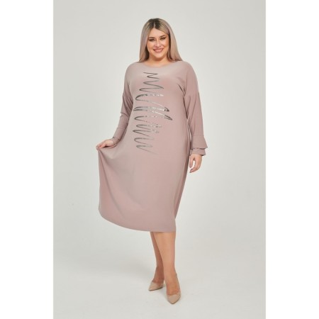 Women's dress, size 64, cappuccino color-1