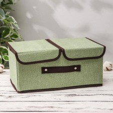 Stellid box for storage with a double lid 